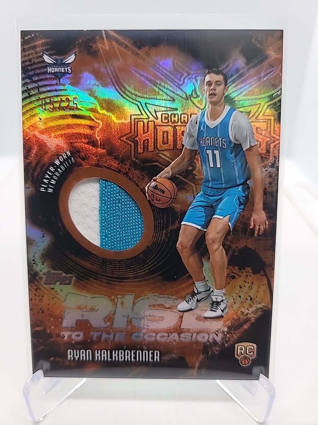 Ryan Kalkbrenner 5/25 Orange Jersey Patch 2025-26 Topps Rise to the Occasion RC