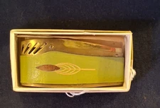 Vintage PRINCE GARDNER LIGHTER FLOWER Leather Wrapped base EMPTY