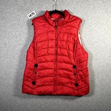 Green Tea Puffer Vest Womens 2XL Red Quilted ...