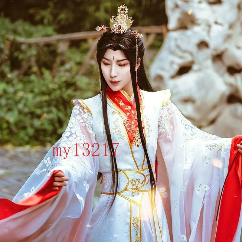 Heaven Official's Blessing древние костюмы косплей выступление белое золото подарок - Изображение 3 из 4