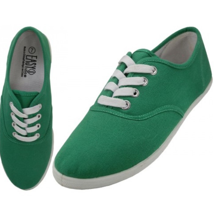 Womens Classic Plimsoll Sneaker Lace Up Fashion Canvas Shoes