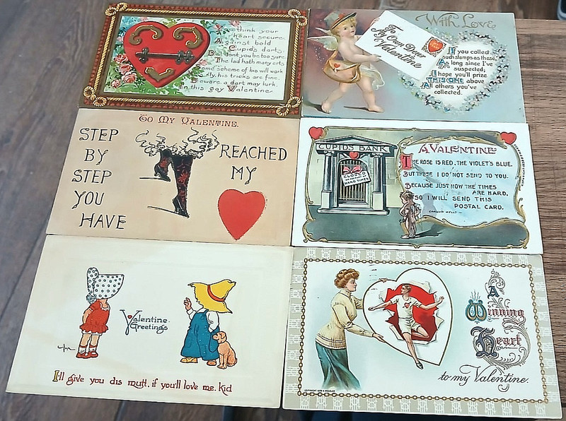 LOT OF 24 VINTAGE VALENTINE CARDS ALL DIFFERENT ALL VG OR BETTER