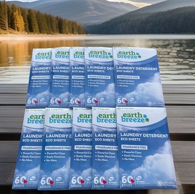   Lot Of 10 Packs   Earth Breeze Eco Laundry Detergent Sheets Fragrance Free HE