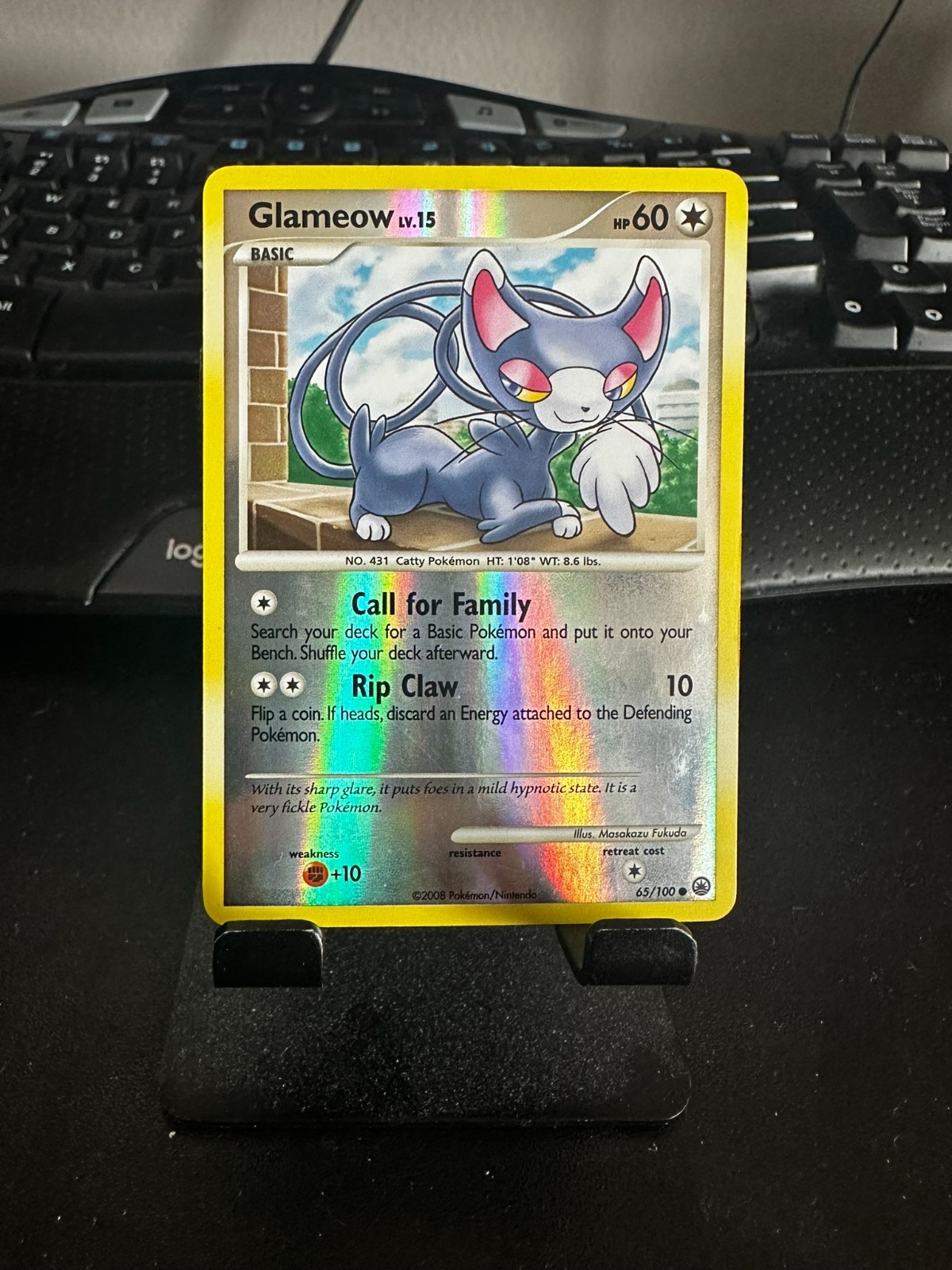 Glameow - 65/100 Majestic Dawn Reverse Holo Common Pokemon LP