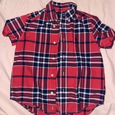 Polo Ralph Lauren Boys Size 5 Plaid Button Up Short Sleeve Logo