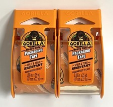2 PACK - Gorilla - Heavy Duty Packing Tape - W/ Dispenser - 1.88 In x 25 Yd