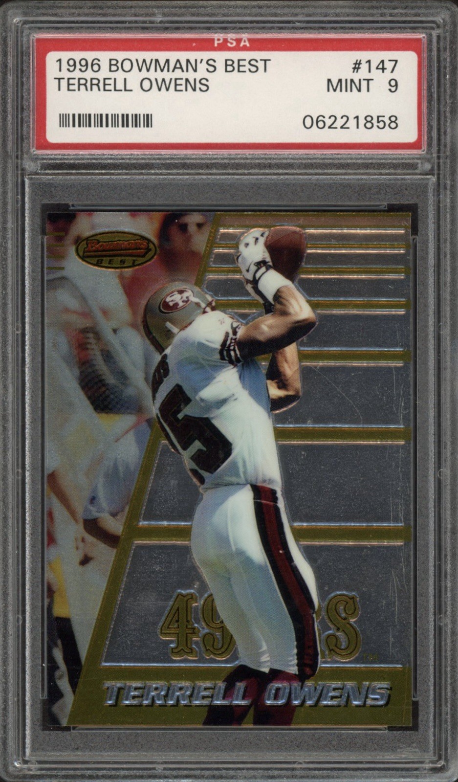 1996 Bowman’s Best Terrell Owens Rookie RC #147 PSA 9 Mint HOF 49ers