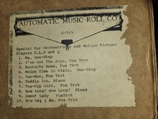 G-roll G-519 Recut Nickelodeon Roll Special For Orchestrions