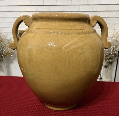 Vintage Confit Glazed Mediteranean Handled Pot