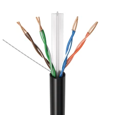 Black 500ft CAT6 Ethernet UTP Cable Network 23AWG RJ45 Solid CCA Pull Box