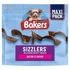 BAKERS Sizzlers Bacon Dog Treats 315g (Pack of 3) 38.10 per kilo