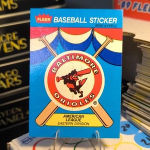 1989 Fleer Baseball Bend & Peel Sticker Baltimore Orioles Team History