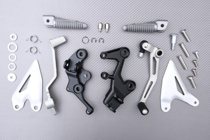 Platine repose-pieds avant KAWASAKI Z400 aluminium noir de 2019 à 2023