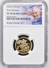 2026 Proof Gold Sovereign - NGC PF70 Ultra Cameo