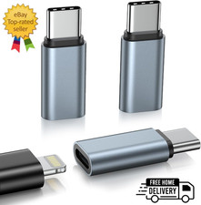 3 Pack Lightning to USB-C Adapter for iPhone 17 Air/17 Pro Max/16e/16 Grey
