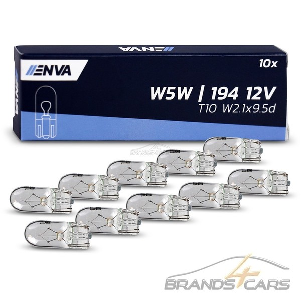10X Enva 12V W5W T10 Glassockel GlÜHbirne GlÜHlampe Standlicht Kennzeichenlicht-image
