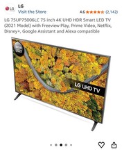 LG 43-inch 4K UHD Smart TV (Model: 43UP75006LF)