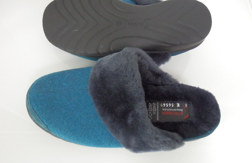 Ströber comfort shoes slippers sheepskin petrol width K size 8 / 42 - Picture 4 of 4