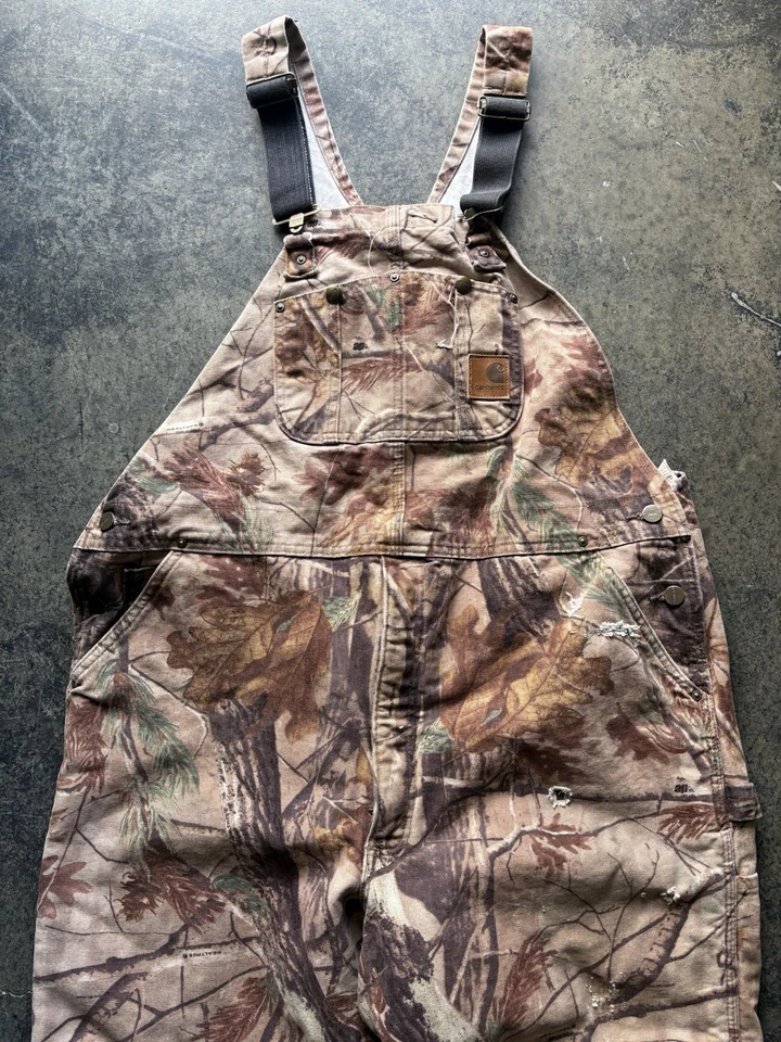 VTG Y2K Carhartt Realtree Overalls R50 CAP Doubleknee Camouflage Mens 44x32 USA - Image 4 of 4