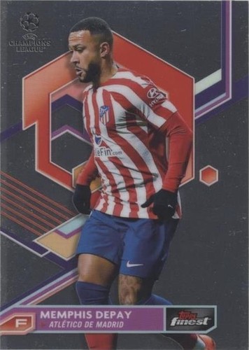 2019-20 Topps Finest UEFA Blue Refractor /150 Memphis Depay Lyon