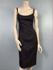 Dolce & Gabbana Women’s Wool Sheath Midi Dress Brown Sleeveless Size IT 40 / S