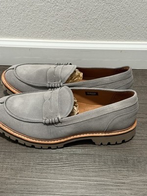 Allen Edmonds ''FREEPORT'' Lugged Penny Loafers 11 3E (EEE) Grey Suede - NEW