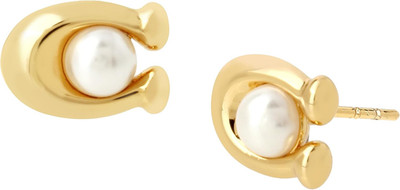 Pearl C Stud Earrings