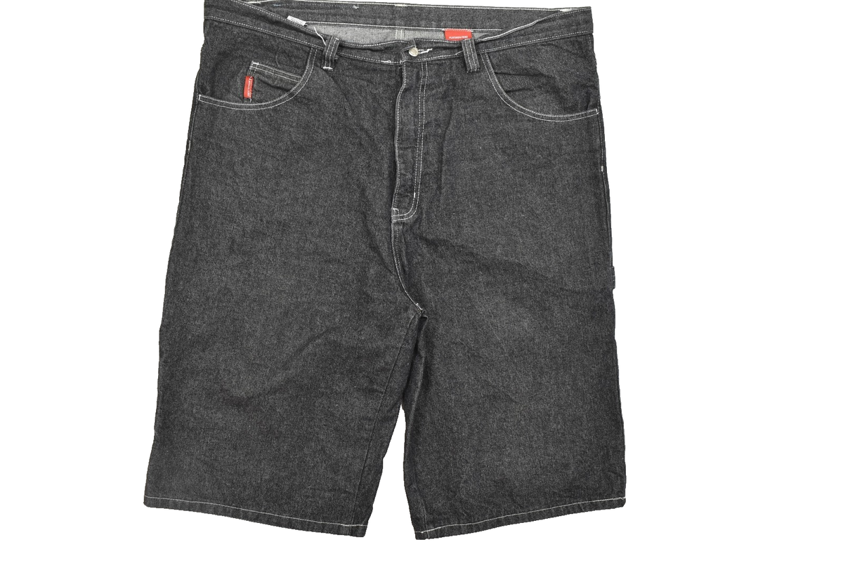 Platinum FUBU Men's Size 42 Black Denim Carpenter Shorts Y2K Baggy