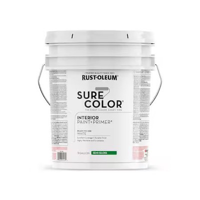 Rust-Oleum 398371 Interior Paint, White, 5 Gal