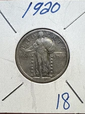 1920 STANDING LIBERTY QUARTER - Last Two Digits Visible