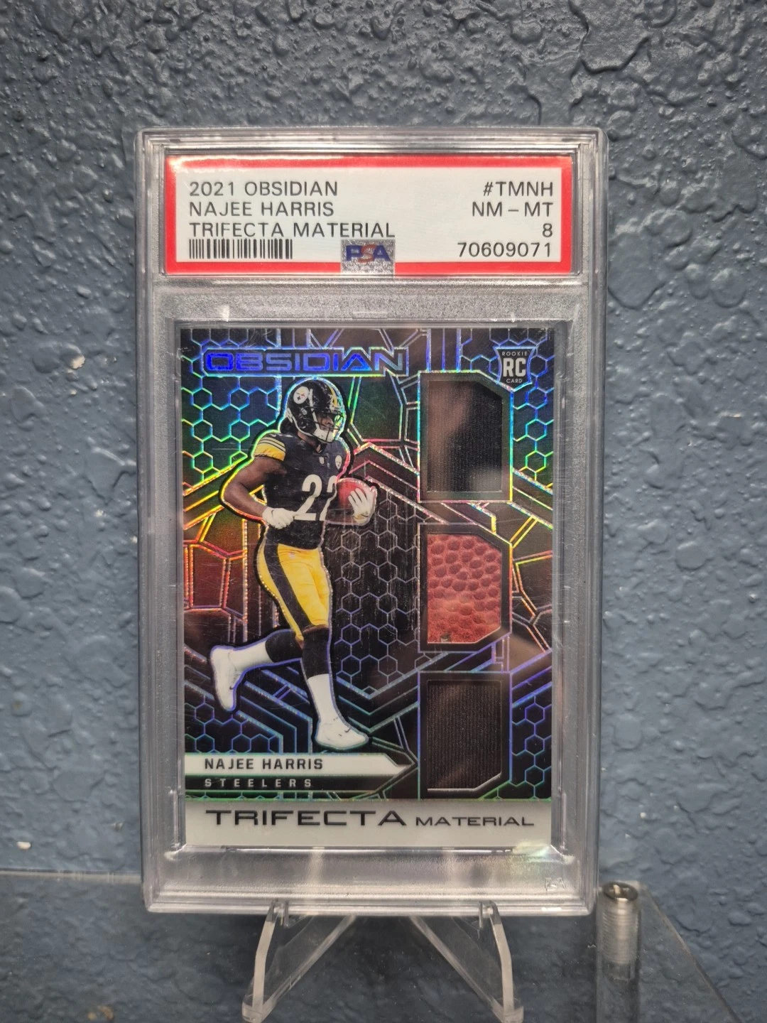 Najee Harris Panini Obsidian Trifecta Material #TMNH Base