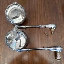 2 Vintage Unity Model S5 Ford Chrome Car Truck Spot Light Search Light Untested