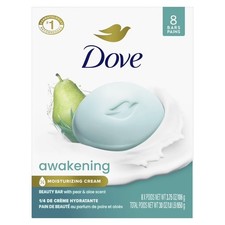 Dove Beauty Bar Soap Awakening Pear Aloe 3.75 oz 8 Bars Moisturizing Cleanse