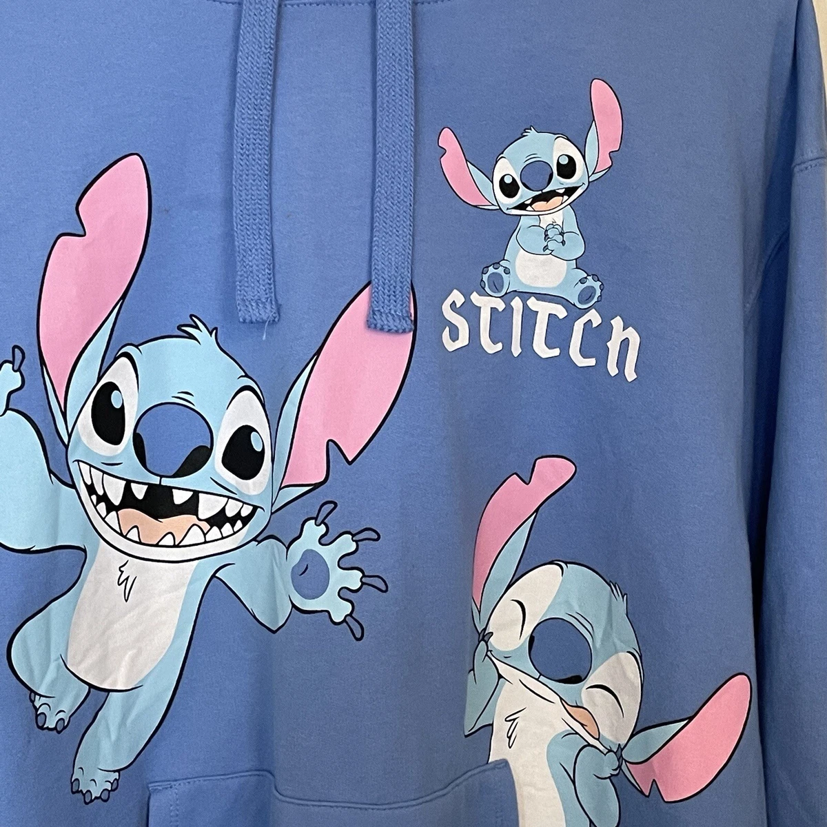 Disney Stitch Sweatshirt Hoodie Pullover Women s XL 15 17 Blue RN