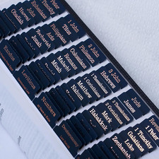 -Laminated Bible Tabs Rose Gold Foil Embossed Lettering , Bible Tabs for Women