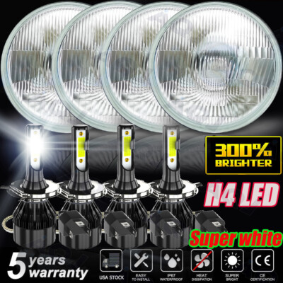 4Pcs 5-3/4'' 5.75'' LED Headlights Hi/Lo Beam For  Corvette Chevelle