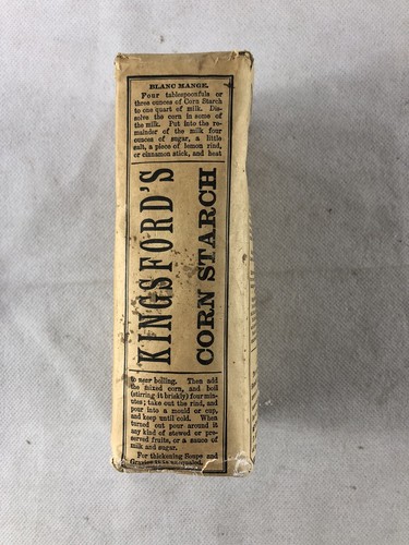 Kingsford's Corn Starch 1 LB Container, Circa 1900, Full & Still Intact - Picture 2 of 10