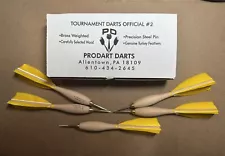 Yellow Wooden Barrel -Dartball #2 Darts 12pc Box-Steel Tip Tournament Dart