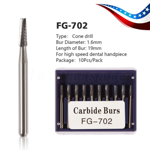 10Pcs FG Dental Carbide Burr Burs Drills FG 2/3/4/5/701/ 330/1558 for High Speed - Picture 113 of 142