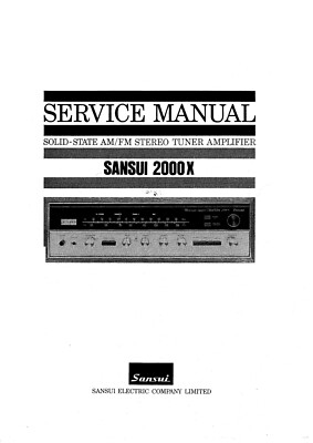 Service Manual Guide For SANSUI 2000 X