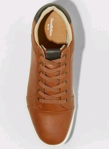 MENS GOODFELLOW 'EDDIE' CASUAL FAUX LEATHER SNEAKERS SHOES LACE UP, BROWN Sz 7 - Picture 5 of 5