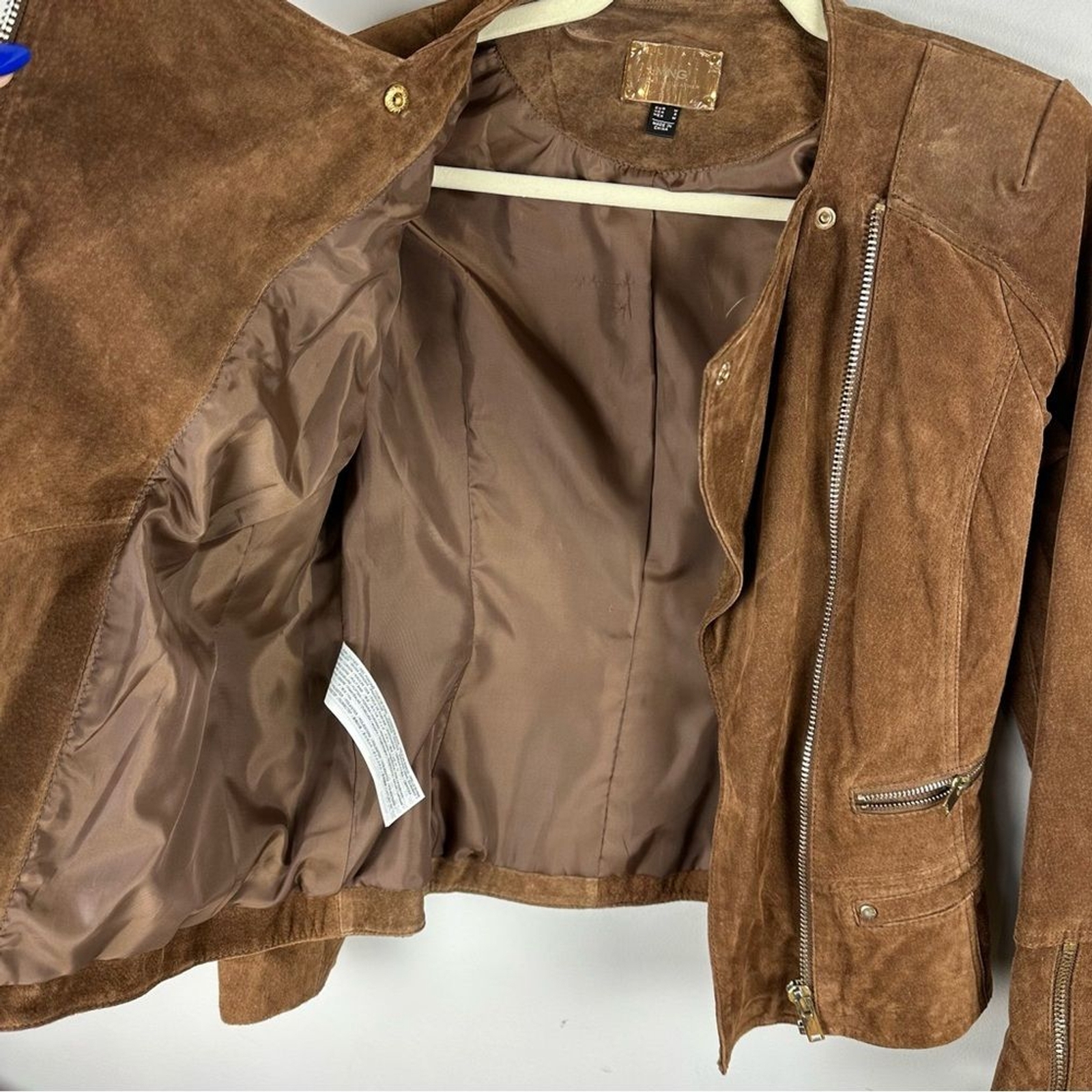 NWT Mango Genuine Leather Moto Jacket sz S image 4