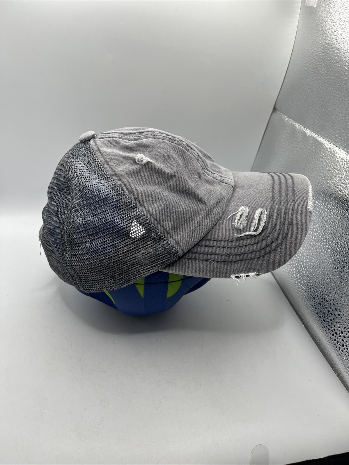 PONY C C (C.C.) Cappello Donna Grigio Maglia Anticato Berretto Regolabile Alta Coda di Cavallo