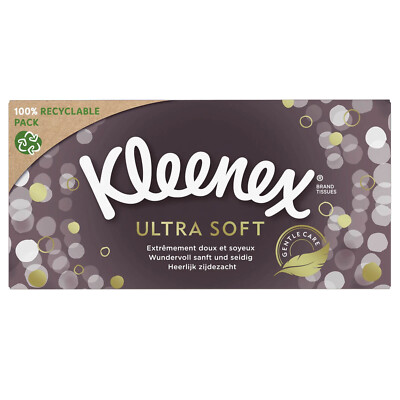64 Kleenex Ultra  Soft Taschentücher Box schützt vor Hautirritation 20 x 20cm
