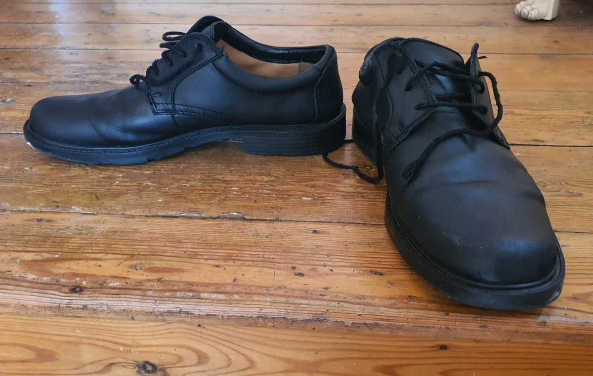 Clarks Shoes Black Leather Men UK 10 G standard Kerton Lace Up Smart Work School