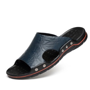 black leather slides mens
