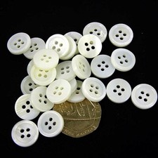 Mother of Pearl Shell 4 hole Sewing Knitting Buttons, Ivory, Many sizes B10