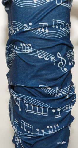 Multifunctional Cloth Tube Scarf Mouth Nose Mask Cover Loop Blue Music Notes - Picture 3 of 9