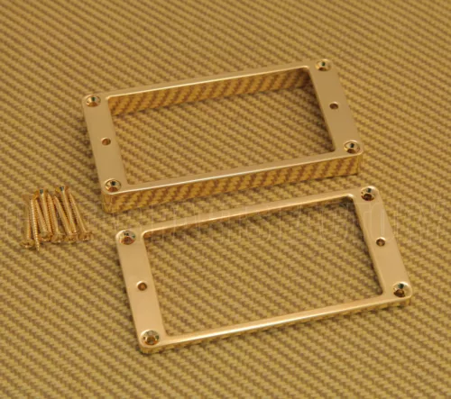 PC-0438-002 Gold Metal Curved Guitar Humbucker Pickup Rings for Les Paul® Etc