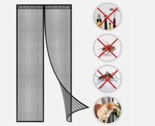 Zanzariera Magnetica Per Finestre 90x210cm - Rete Anti Zanzare Auto-Chiudente, Beige, Con Magneti - Foto 2